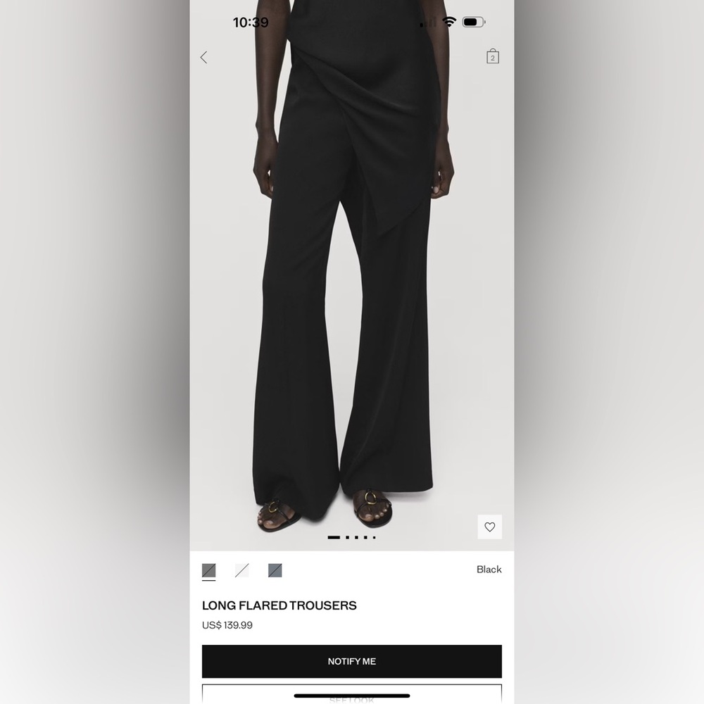 Mango Black Wide-Leg Long Flared Trousers